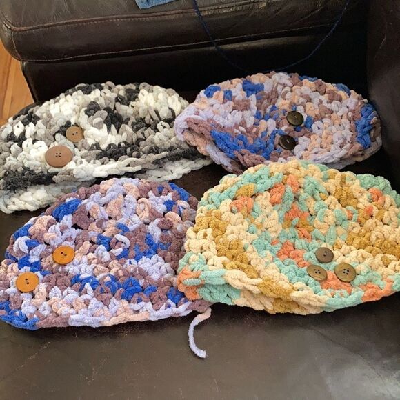 Handmade Large Knit Beanies - Picture 1 of 5